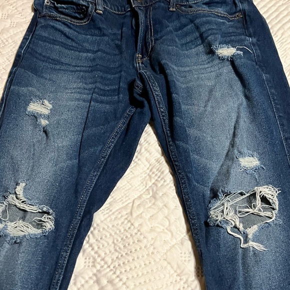 Hollister Skinny Epic Flex Jeans Dark Wash 31x32 Distressed - Picture 3 of 6